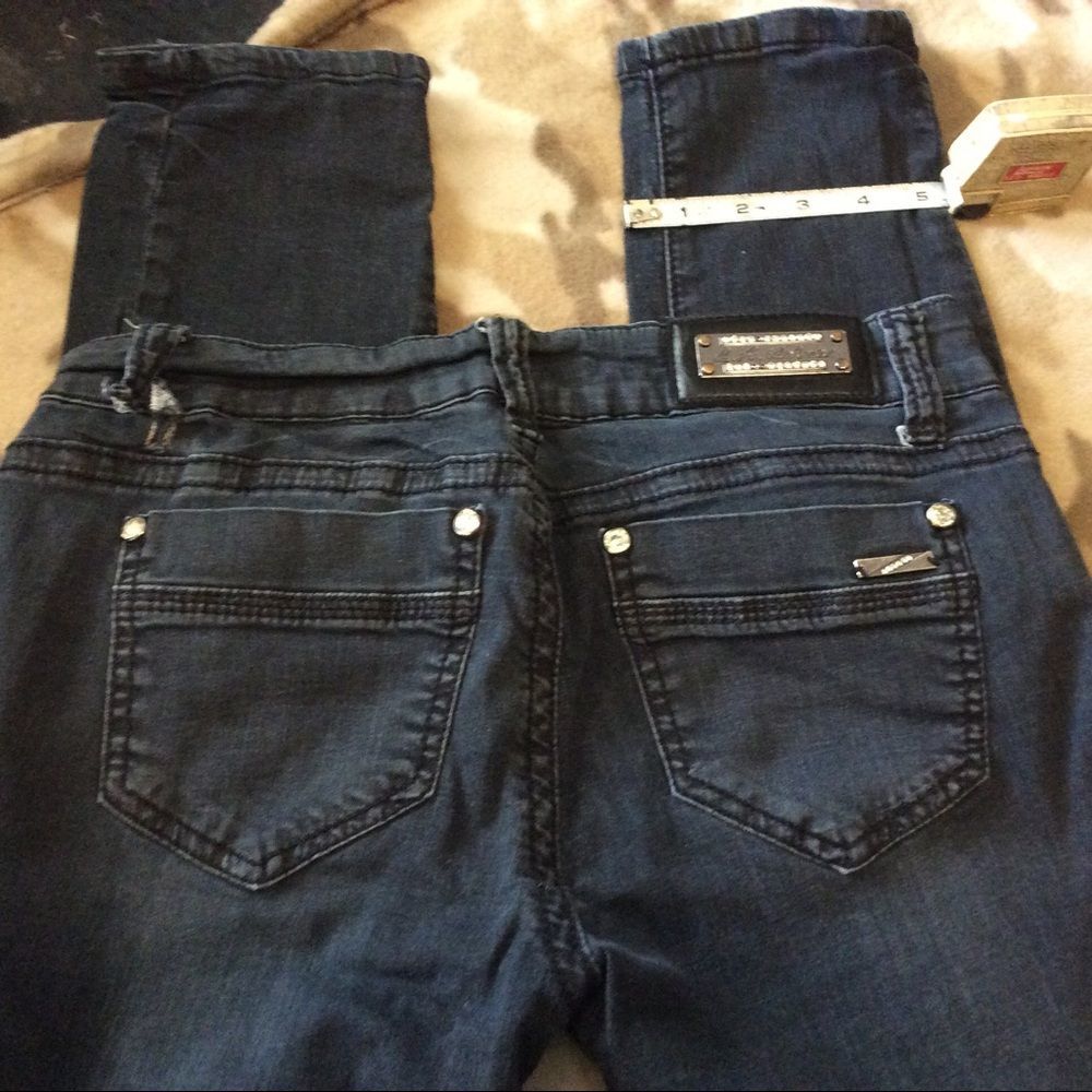 La Idol   block skinny jeans with bling